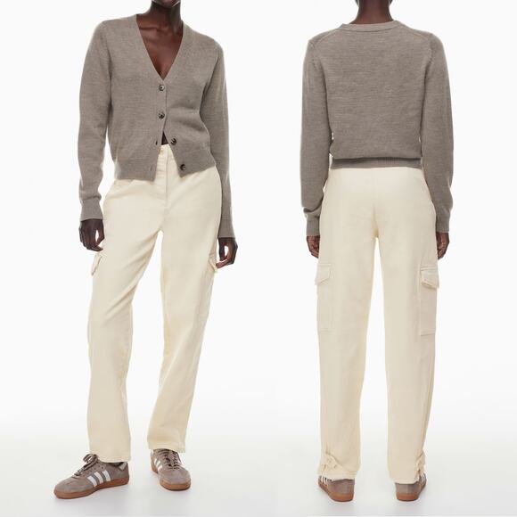 ARITZIA WILFRED FREE Modern High Waisted Twill Cargo Pants Size 2 - Picture 2 of 12